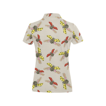 Ladybug Pattern Print Design 04 Women's Polo Shirt