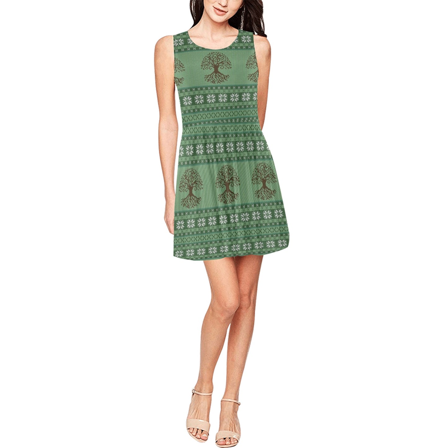 Celtic Pattern Print Design 09 Sleeveless Dress