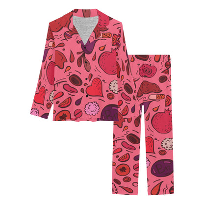 Phlebotomist Pattern Print Design A01 Women's Long Pajama Set