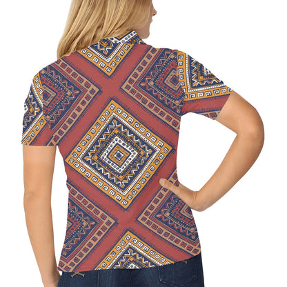 Native Pattern Print Design A06 Women's Polo Shirt