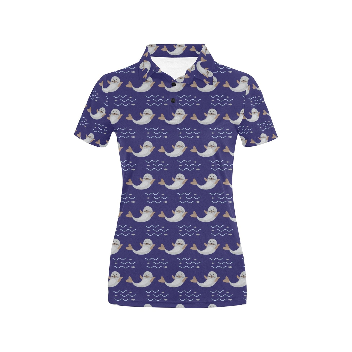 Sea Lion Print Design LKS404 Women's Polo Shirt
