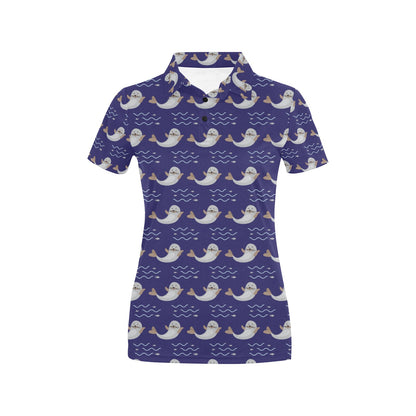 Sea Lion Print Design LKS404 Women's Polo Shirt
