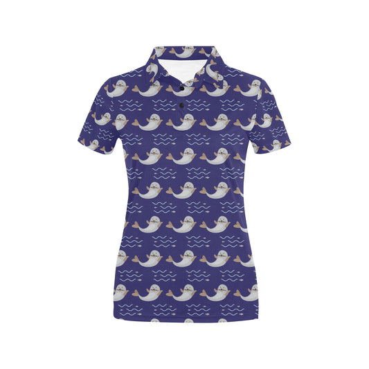Sea Lion Print Design LKS404 Women's Polo Shirt