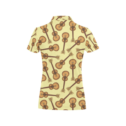 Acoustic Guitar Print Design LKS402 Women's Polo Shirt