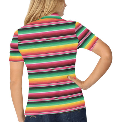 Mexican Blanket Classic Print Pattern Women's Polo Shirt