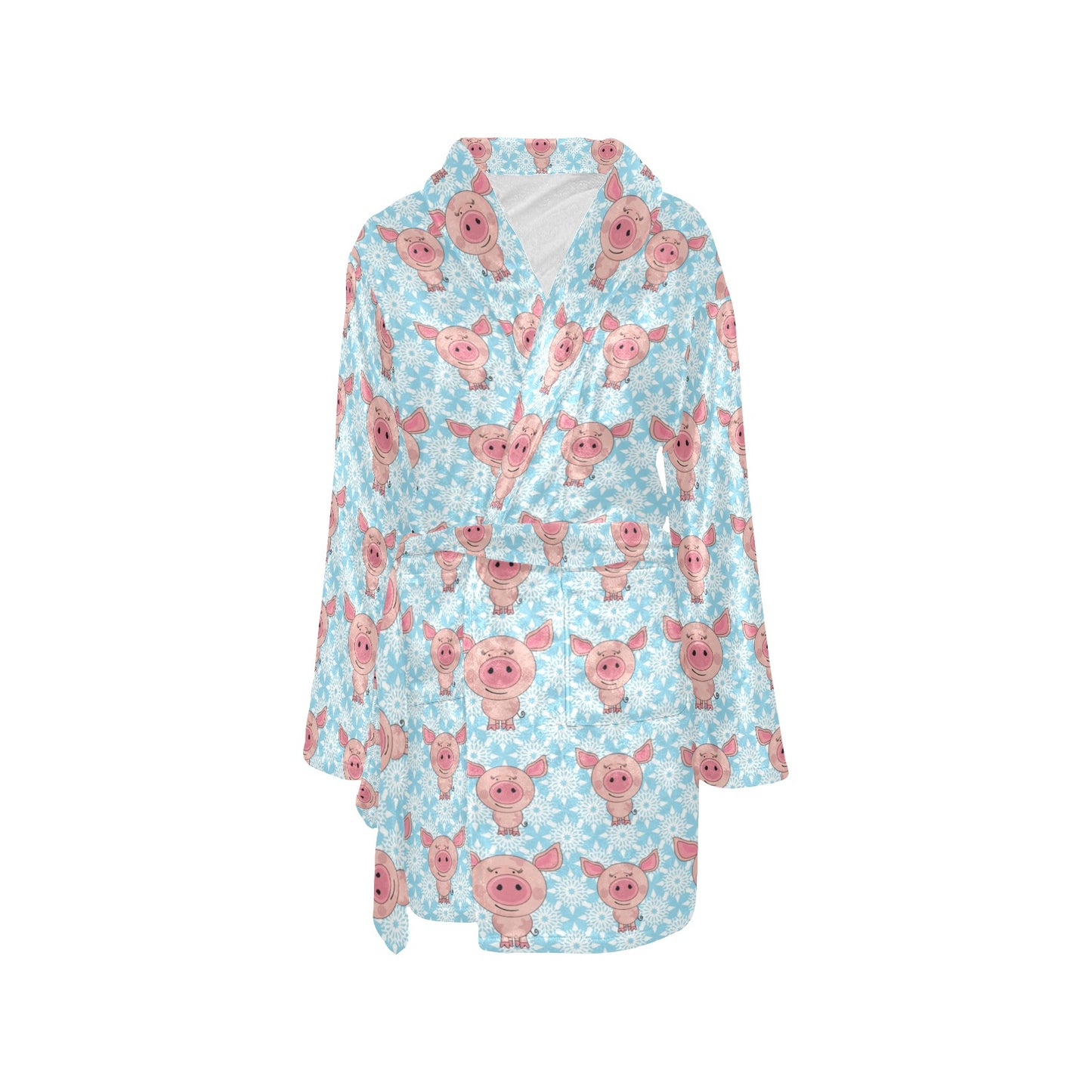 Pig Print Design LKS402 Women's Fleece Robe