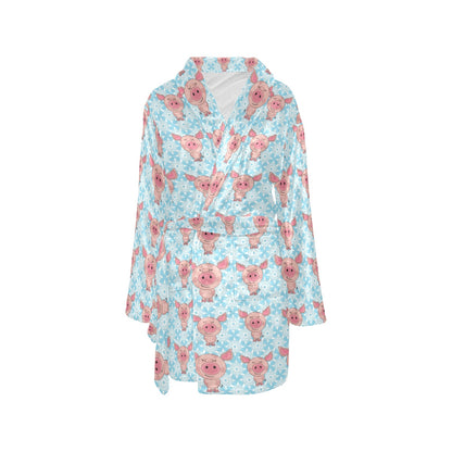 Pig Print Design LKS402 Women's Fleece Robe
