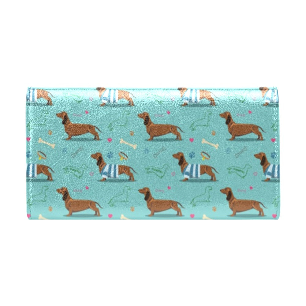 Dachshund Paw Decorative Print Pattern Women's Trifold Wallet