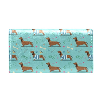 Dachshund Paw Decorative Print Pattern Women's Trifold Wallet