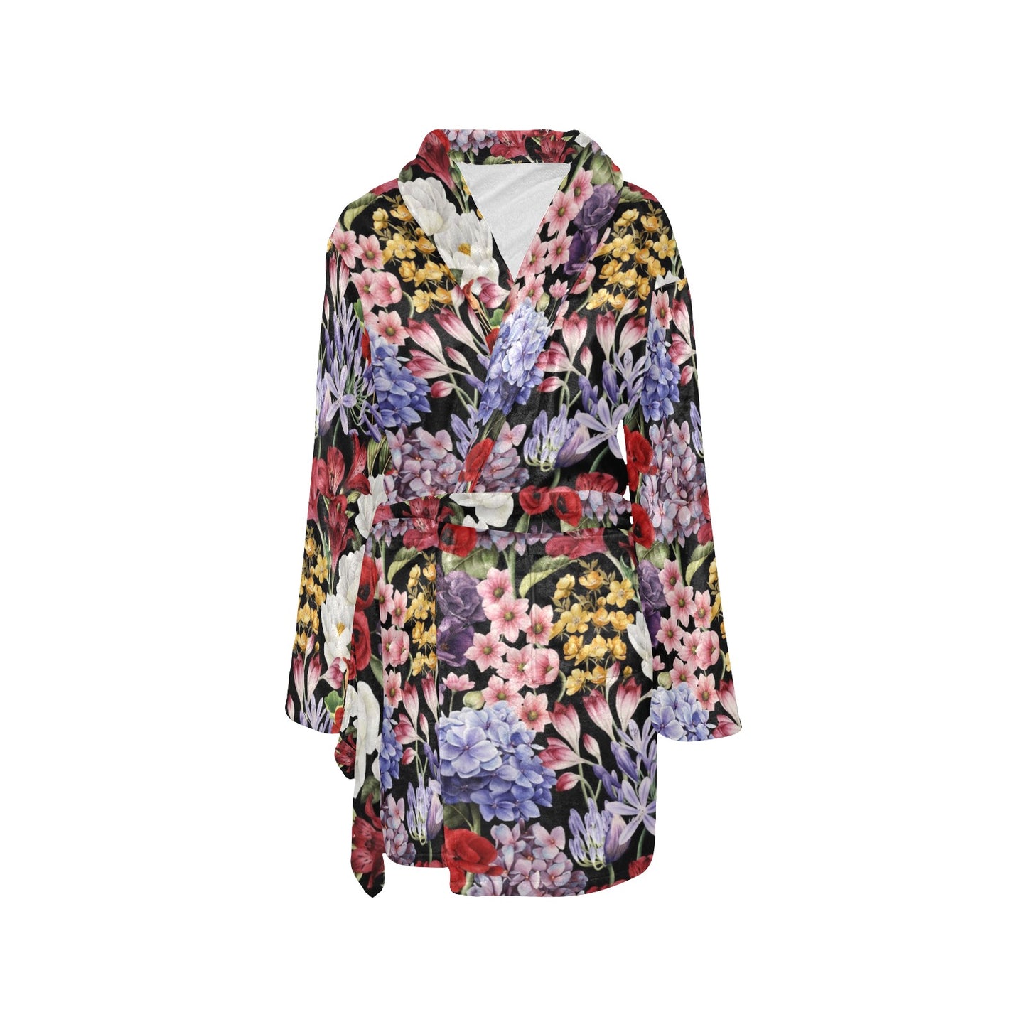 Summer Floral Pattern Print Design SF04 Women's Fleece Robe