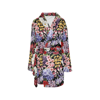 Summer Floral Pattern Print Design SF04 Women's Fleece Robe