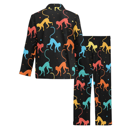Monkey Pattern Print Design 01 Men's Long Pajama Set