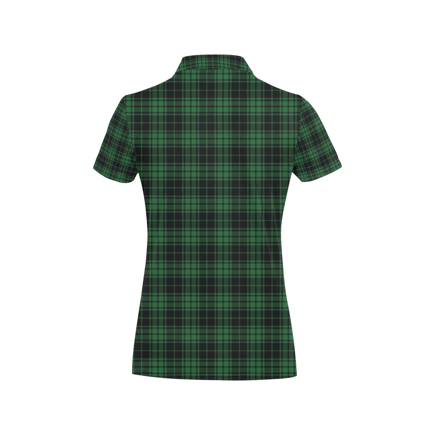 Green Tartan Plaid Pattern Women's Polo Shirt