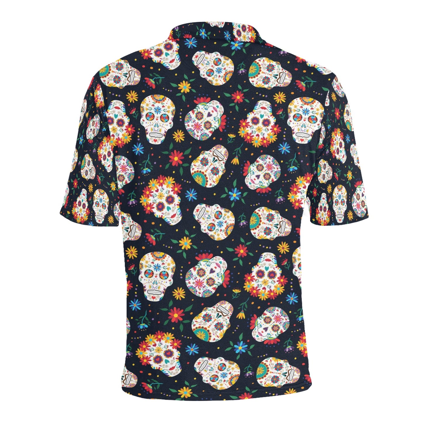 Sugar Skull Print Design LKS305 Men Polo Shirt