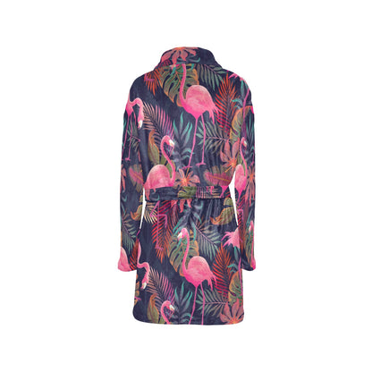 Flamingo Tropical Pattern Women's Fleece Robe
