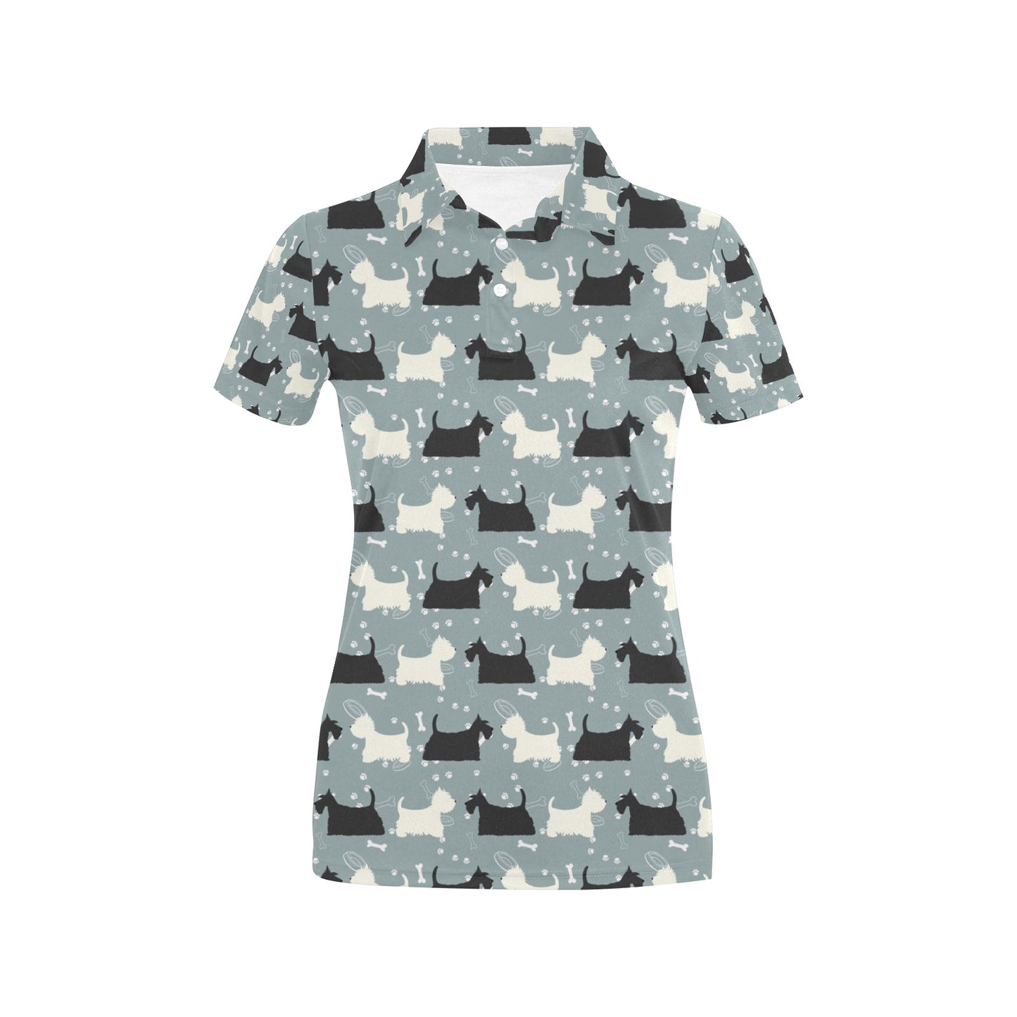 Scottish Terriers Print Design LKS301 Women's Polo Shirt