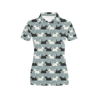 Scottish Terriers Print Design LKS301 Women's Polo Shirt