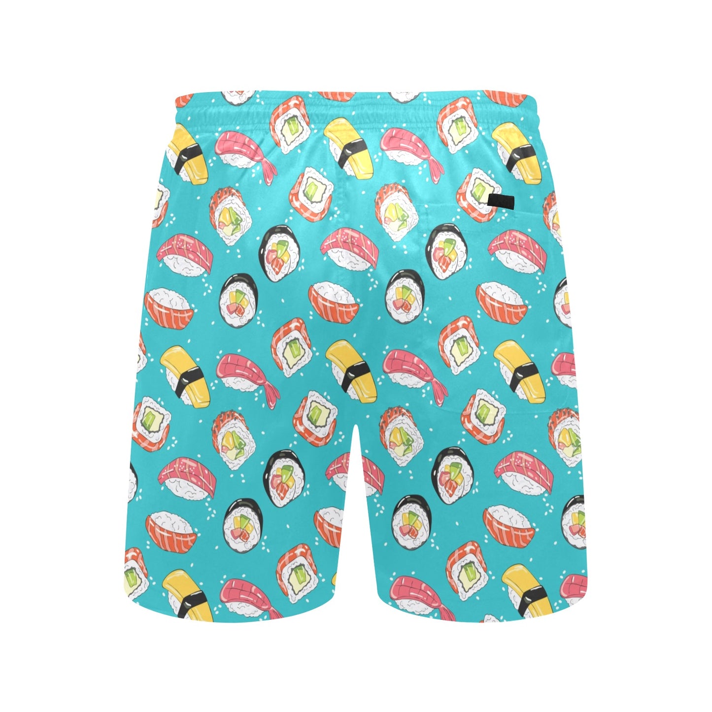 Sushi Print Design LKS305 Men's Swim Trunks Beach Shorts