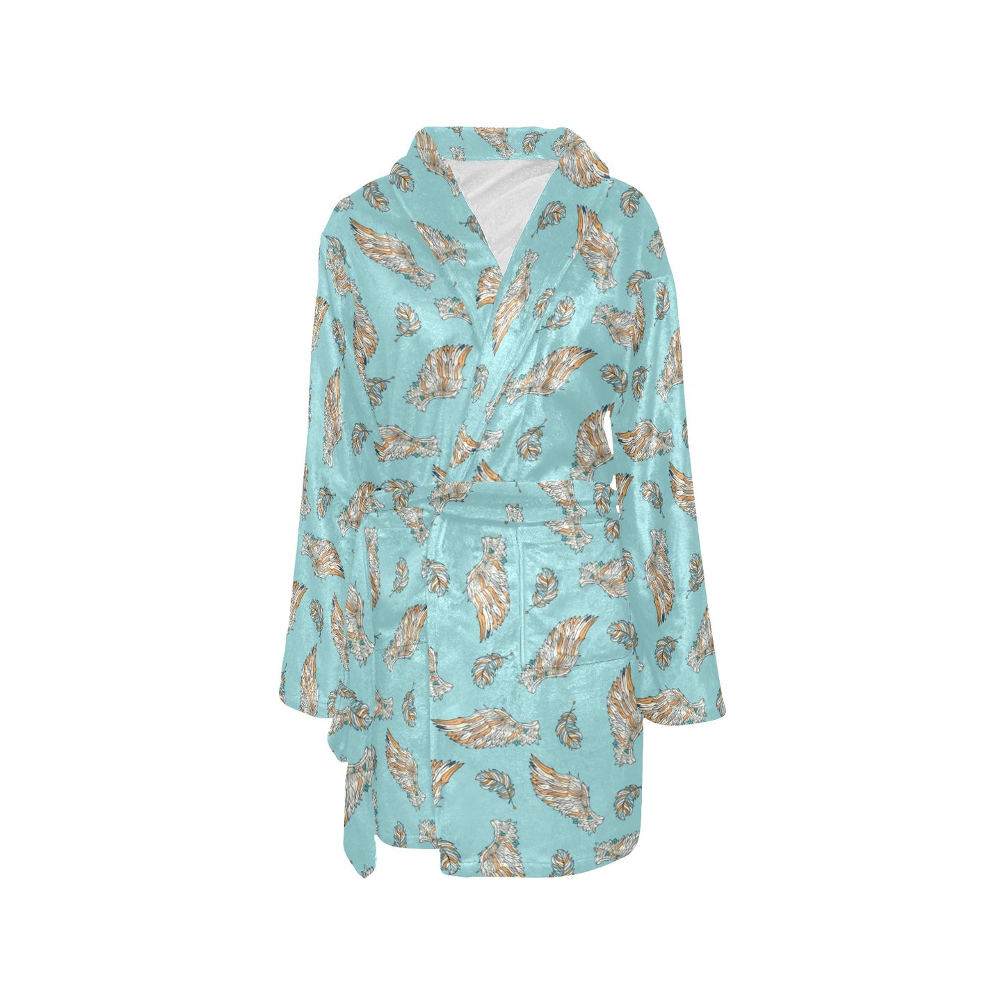 Angel Wings Pattern Print Design 03 Women's Fleece Robe