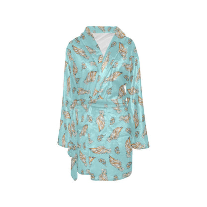 Angel Wings Pattern Print Design 03 Women's Fleece Robe