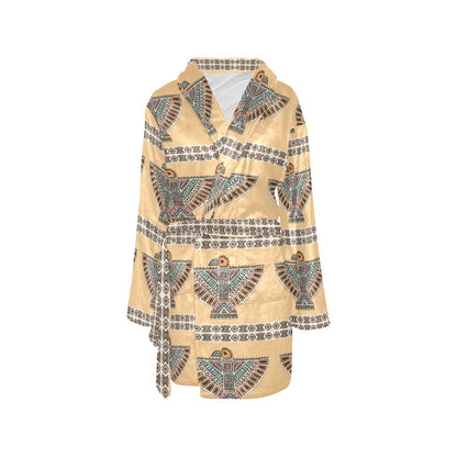 Native American Eagle Pattern Women's Fleece Robe
