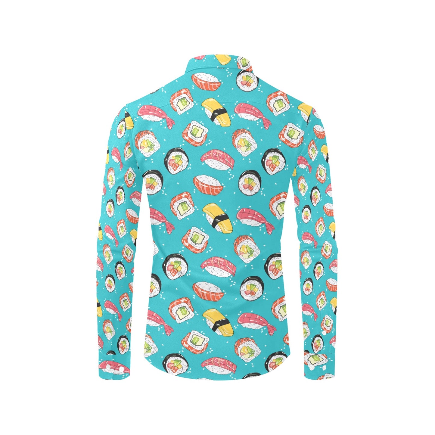 Sushi Print Design LKS305 Men's Long Sleeve Dress Shirt