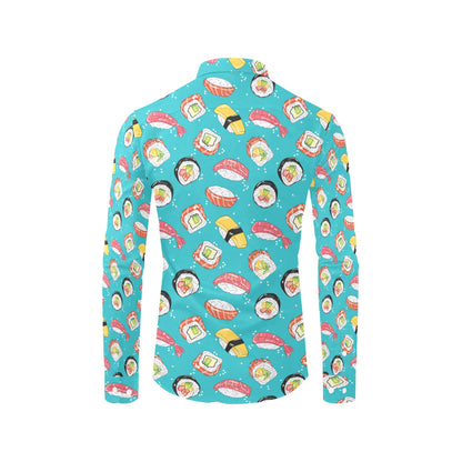 Sushi Print Design LKS305 Men's Long Sleeve Dress Shirt