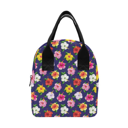 Hibiscus Colorful Print Design LKS301 Insulated Lunch Bag