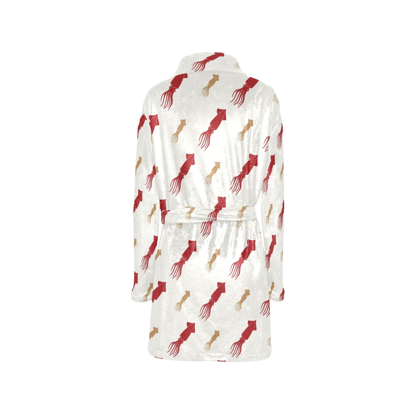 Giant Squid Pattern Print Design 01 Women's Fleece Robe