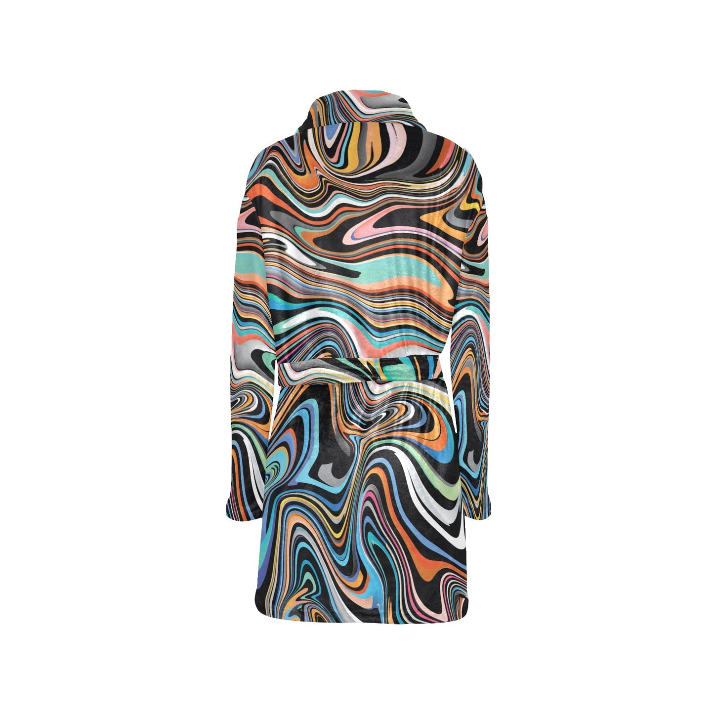 Liquid Pattern Print Design 02 Women's Fleece Robe