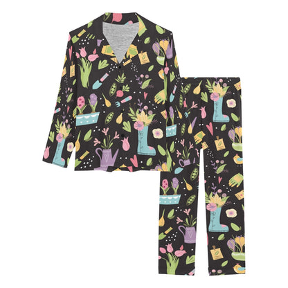 Gardening Pattern Print Design G03 Women's Long Pajama Set