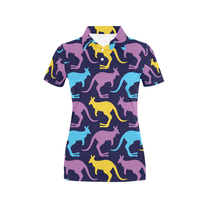 Kangaroos Pattern Print Design 02 Women's Polo Shirt