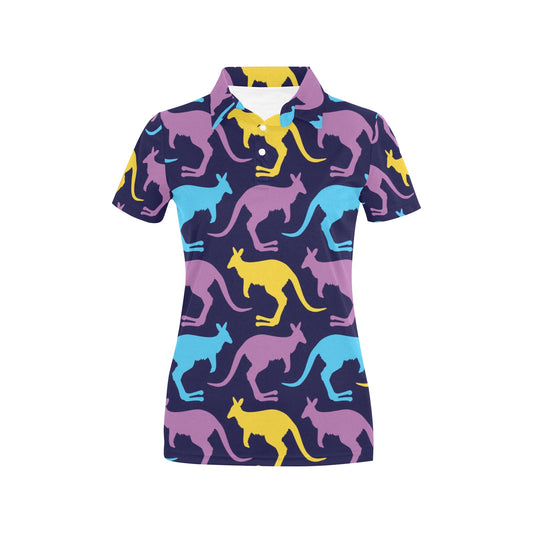 Kangaroos Pattern Print Design 02 Women's Polo Shirt