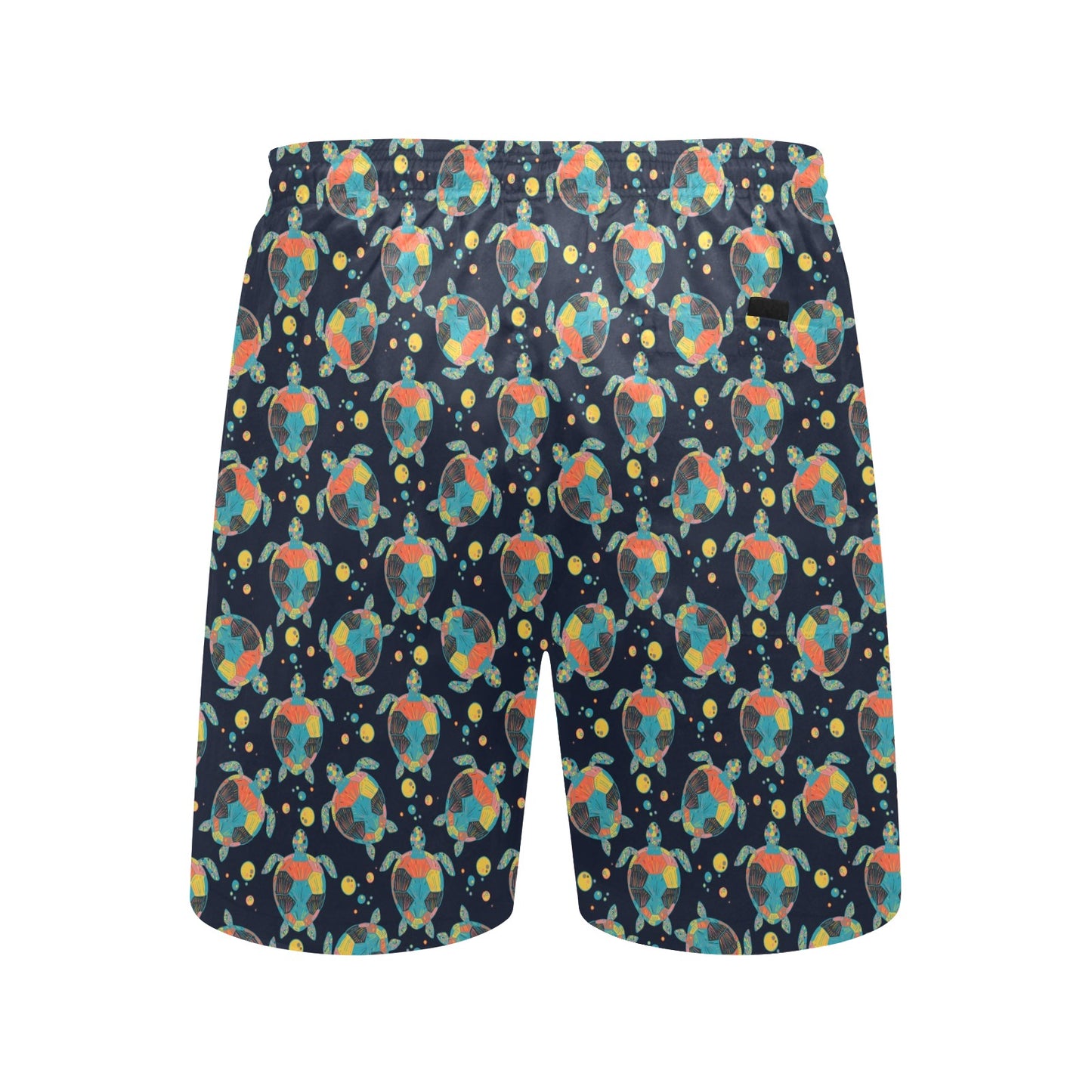 Sea Turtle Colorful with bubble Print Men's Swim Trunks Beach Shorts