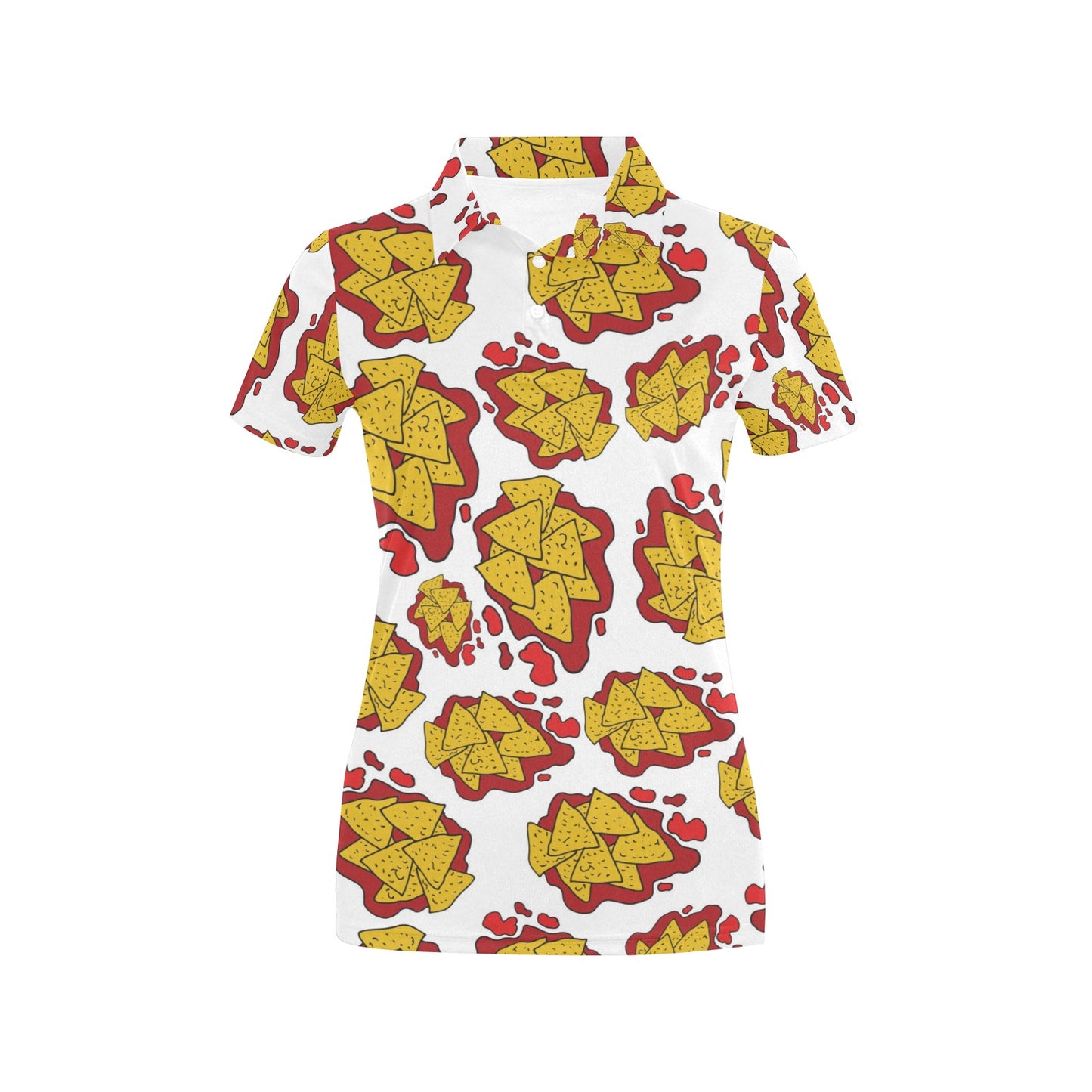 Nachos Pattern Print Design A03 Women's Polo Shirt