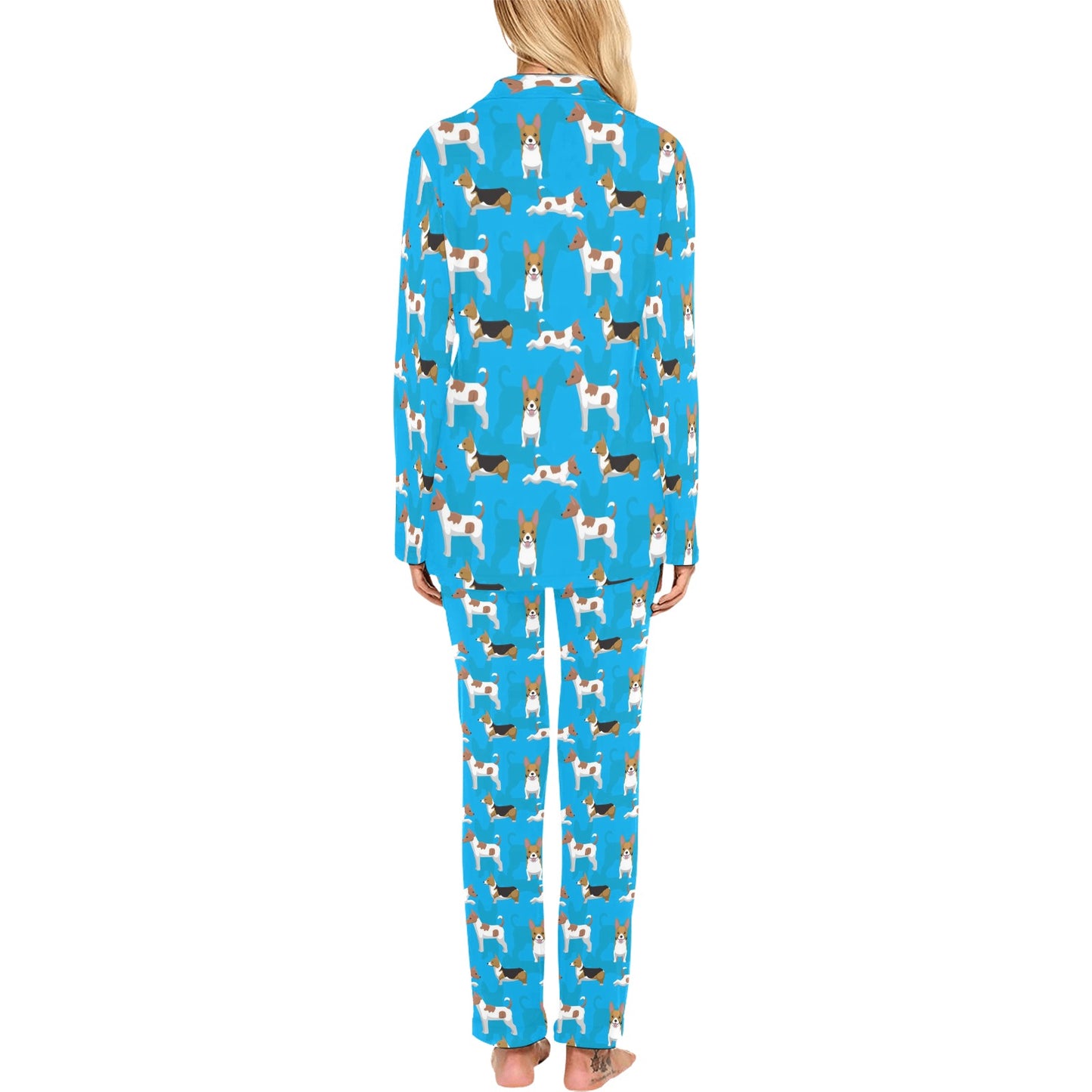 Cardigan Welsh Corgis Pattern Print Design 01 Women's Long Pajama Set