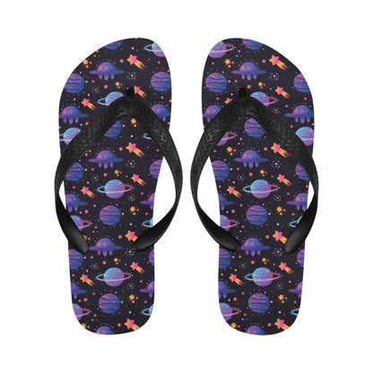 UFO Star Galaxy Print Design LKS308 Flip Flops