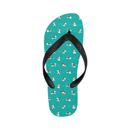 Siberian Huskies Print Design LKS303 Flip Flops