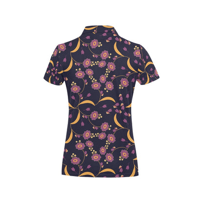 Anemone Pattern Print Design AM012 Women's Polo Shirt
