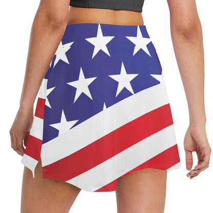 American flag Print 17" Golf & Pickleball Skort with Pockets