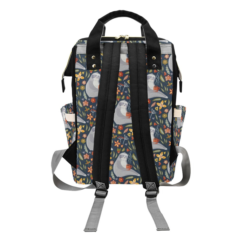 Sloth Print Design LKS303 Diaper Bag Backpack