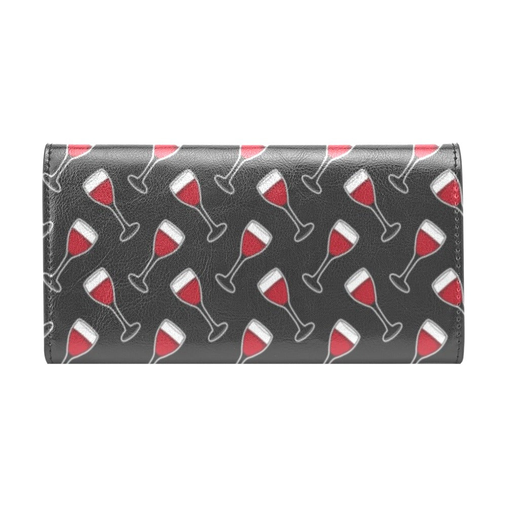 Wine Print Design LKS308 Women's Trifold Wallet
