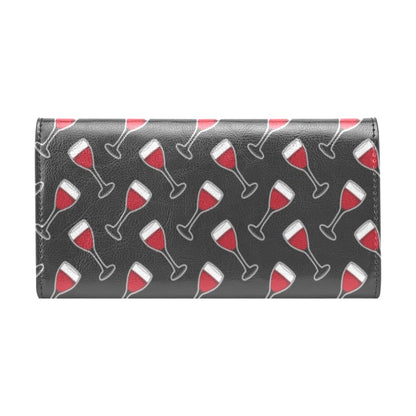 Wine Print Design LKS308 Women's Trifold Wallet