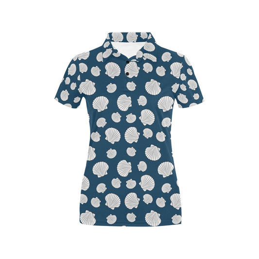 Seashell Print Design LKS3012 Women's Polo Shirt