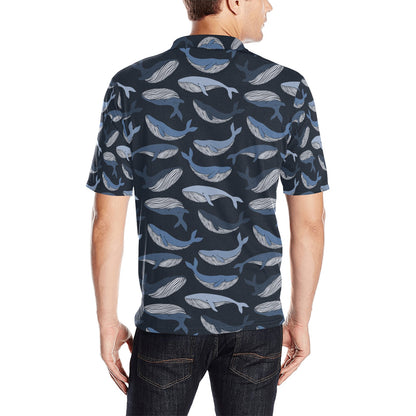 Whale Print Design LKS301 Men Polo Shirt