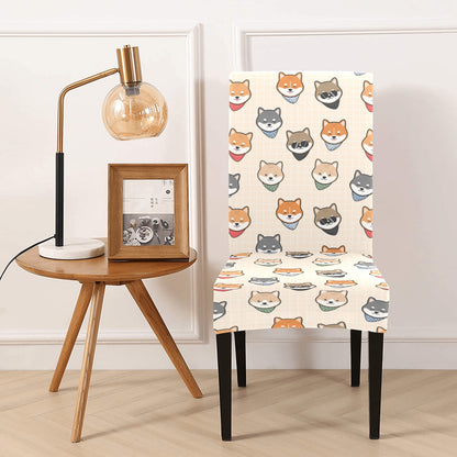 Shiba Inu Print Design LKS3010 Dining Chair Slipcover
