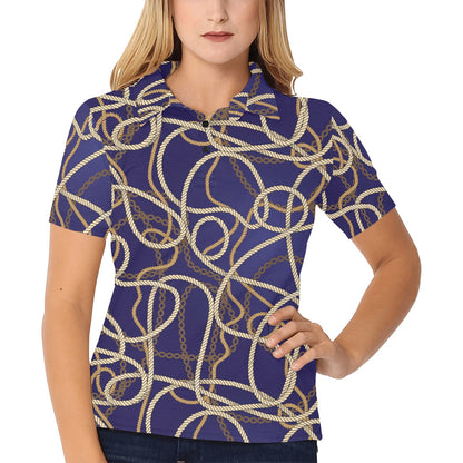 Rope Pattern Print Design A01 Women's Polo Shirt