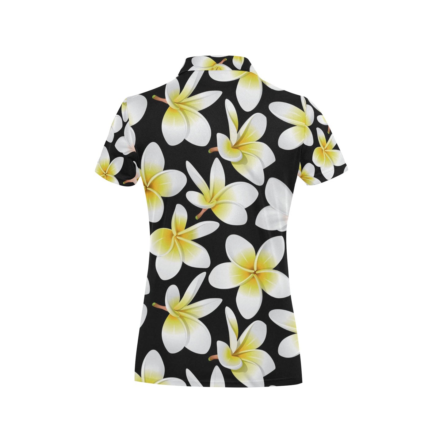 Yellow Plumeria Hawaiian Flowers Women's Polo Shirt