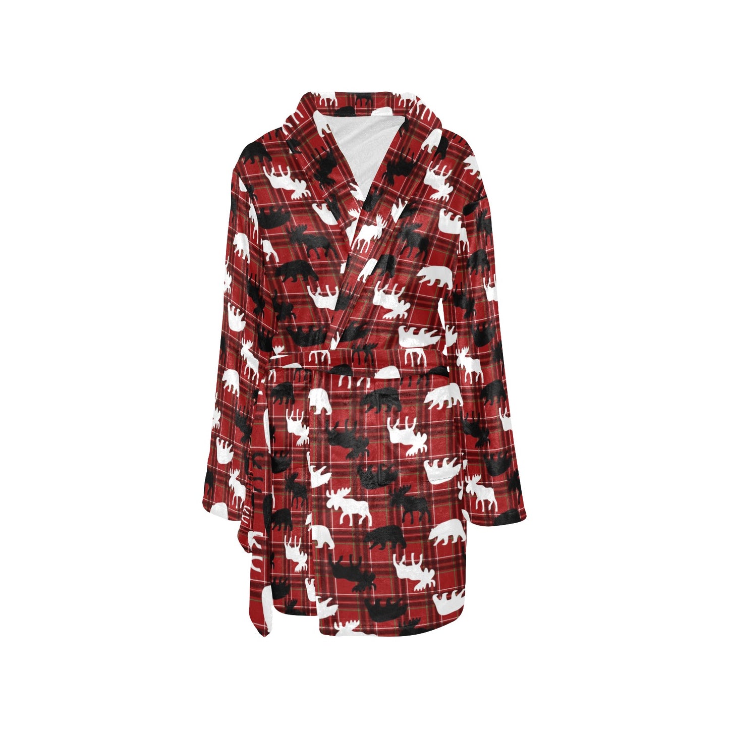 Moose Print Design LKS401 Women's Fleece Robe