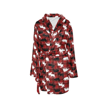 Moose Print Design LKS401 Women's Fleece Robe